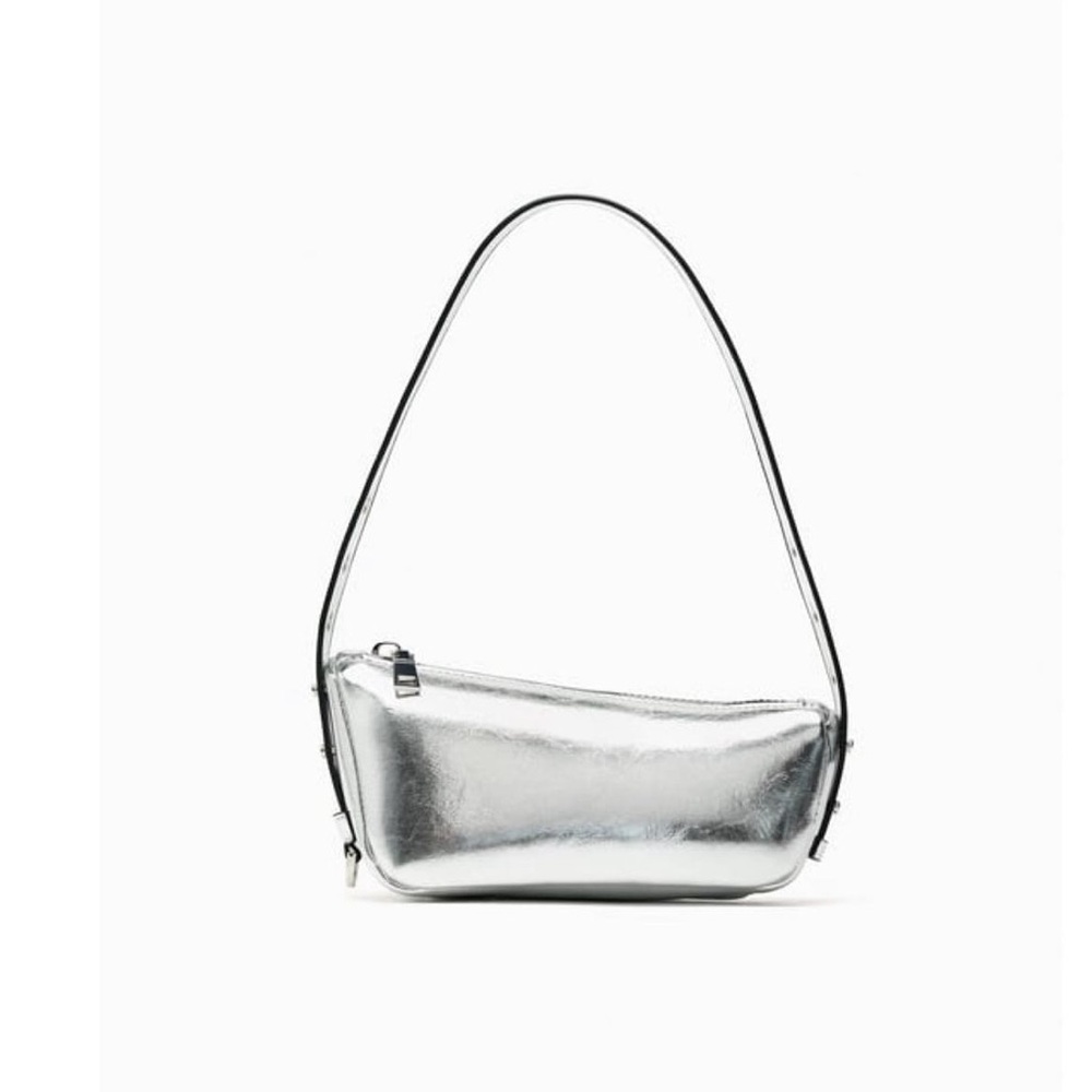 Zara Asymmetric Silver Purse